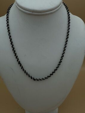 Black Faceted Bead Necklace for Women - Sleek Everyday Accent. 91